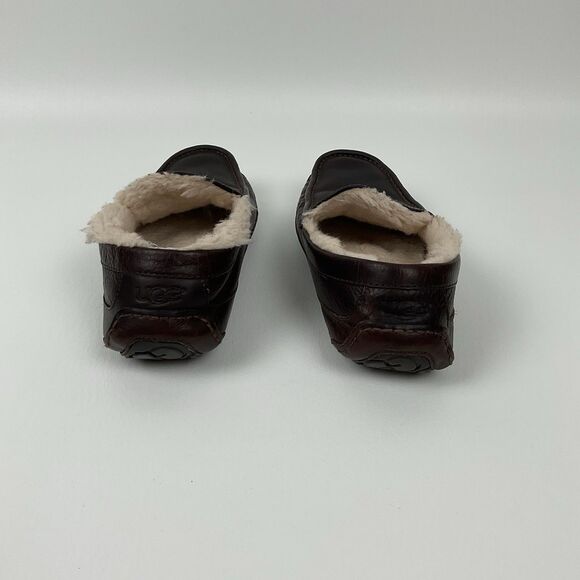 Ugg Ascot Men’s 9 Leather Shearling‎ Lined Moccasin Slippers Brown main image 9